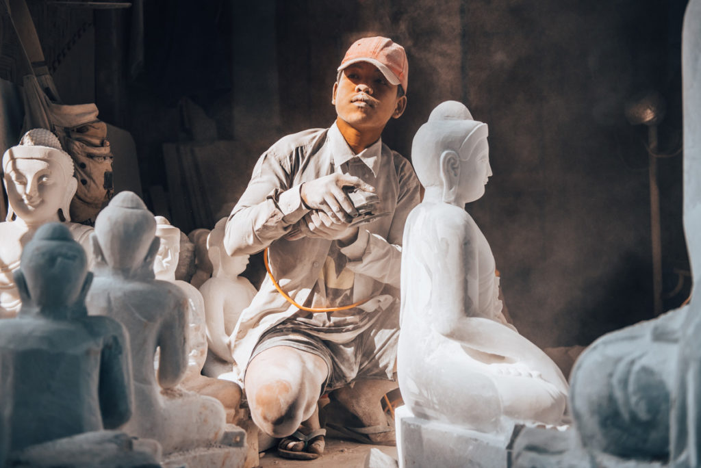 Mandalay stone carving