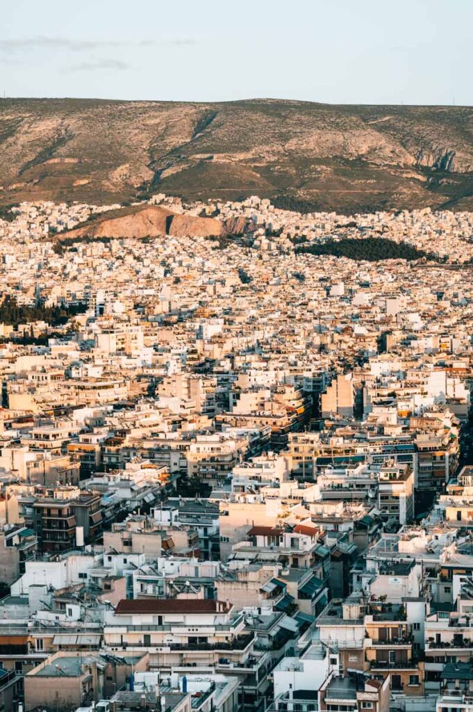 Athen Philopapposhügel Sonnenuntergang